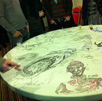 Les étudiants du cesan décorent une table de l'hôtel mercure d'Angouleme